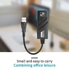 Зовнішній мережева карта Tezer USB 3.0 USB-LAN RJ-45, фото 3