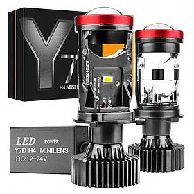 Лампа LED H4 Лінзи D37мм 90W/16000LM/6000K 3570 Module 9-30V Canbus Y7D