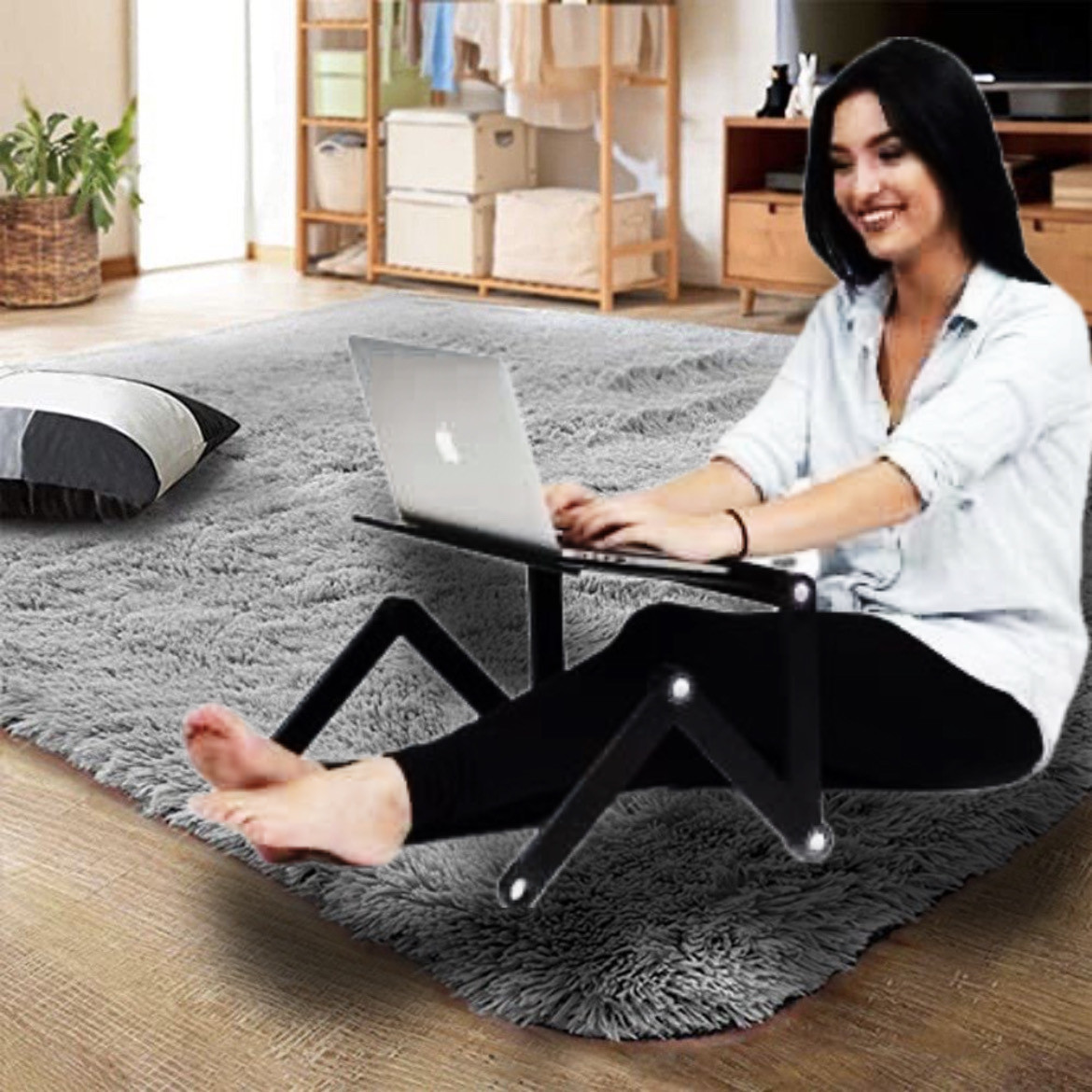 Стіл підставка для ноутбука з охолодженням Laptop Table T8 Чорний