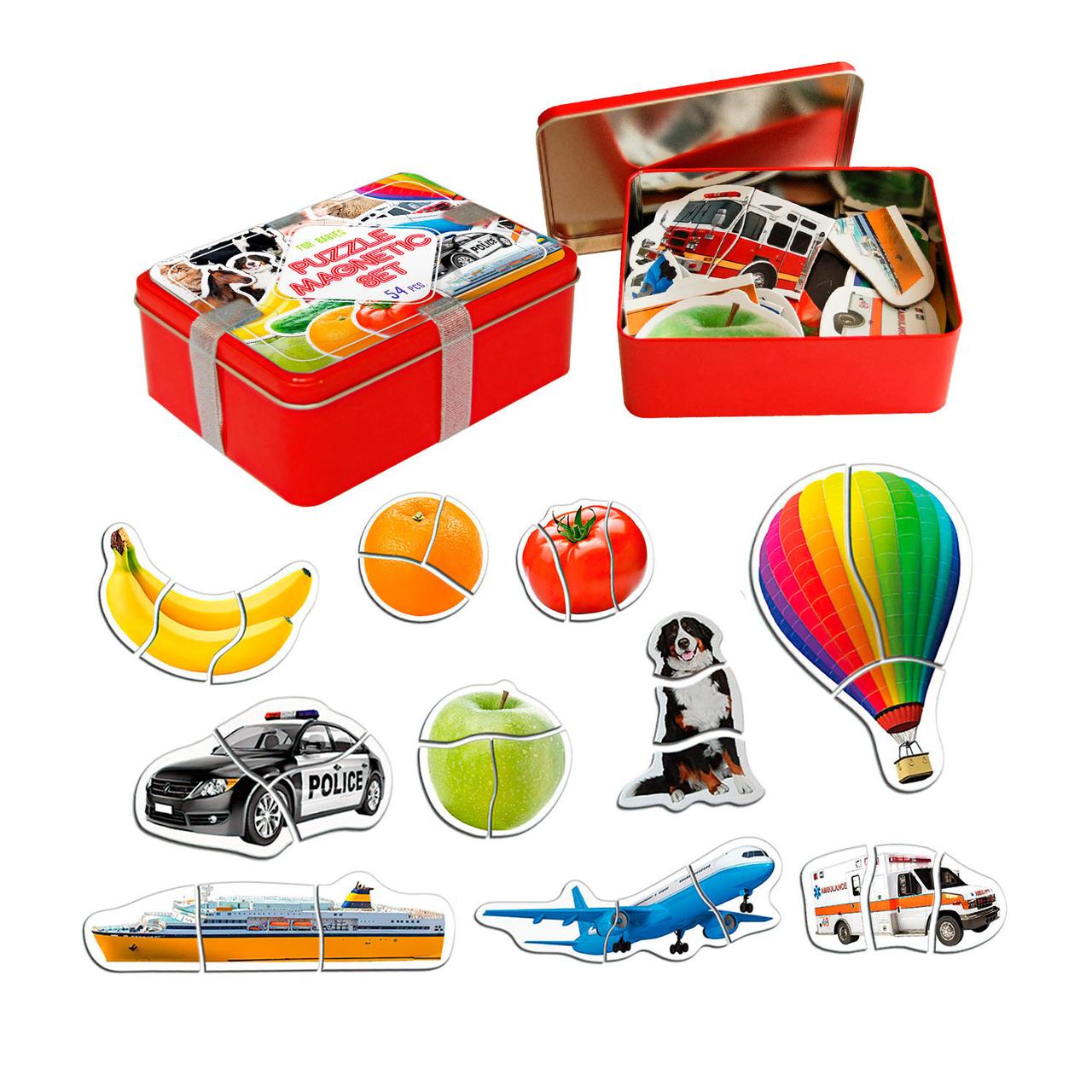 Набір магнітних пазлів "Pazzle Magnetic set" Залізна коробка 54 елемента Magdum Україна (ML4031-62 EN)