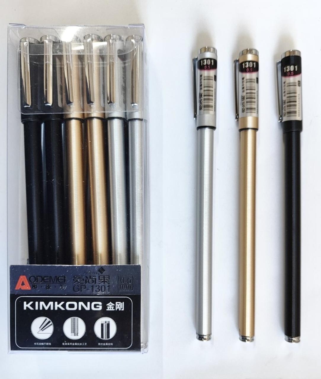 Ручка гелева чорна металева Odemei 0,5 мм MIX, фото 1