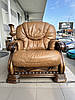 Комплект з натуральної шкіри та натурального дуба диван + 2 крісла Премі (Німеччина), фото 4