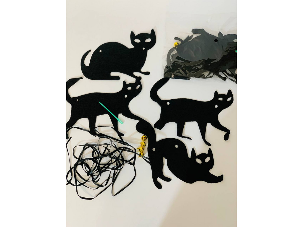 Гірлянда розтяжка на Гелловін кішки, фото 1