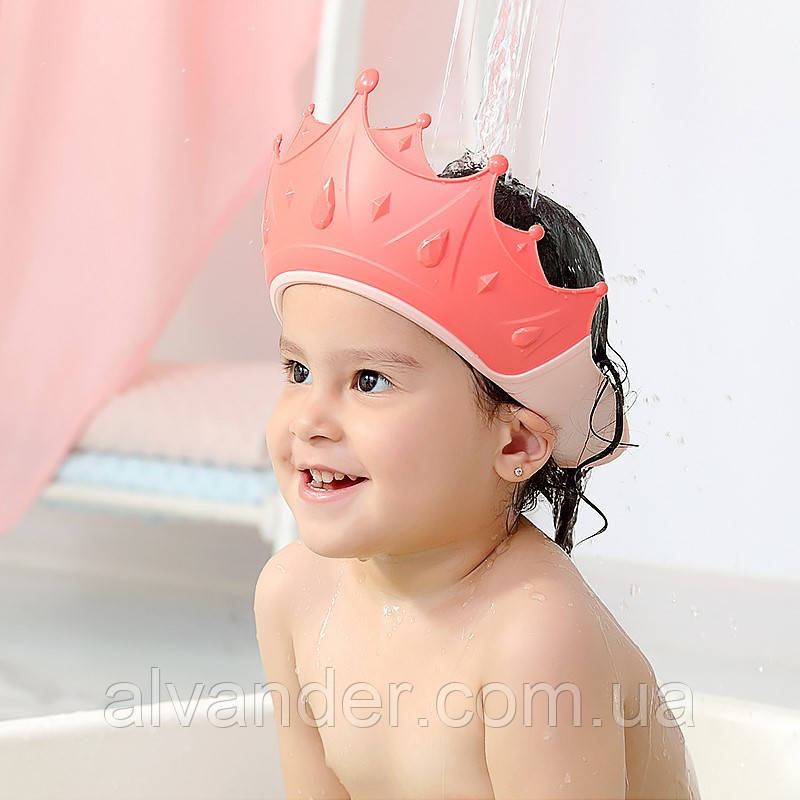 Козырек для мытья головы купания малыша на застежке Корона Персиковый - фото 5 - id-p1979140788