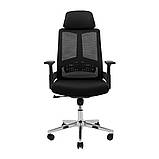 Офісне крісло Токен Richman з підголівником спинка-сітка чорного кольору, фото 2
