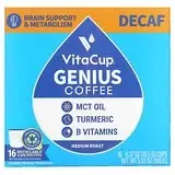 VitaCup, Genius Coffee, середнього обсмажування, без кофеїну, 16 чашок по 10,5 г (0,37 унції)