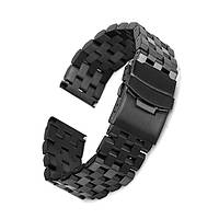 Стальной Браслет / ремешок для классических и СМАРТ часов . Цвет: ЧЕРНЫЙ. Ширина:18, 20, 22, 24, 26 мм.