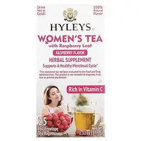 Hyleys Tea, Женский чай с листьями малины, малина, 25 чайных пакетиков в фольгированной упаковке, по 1,5 г