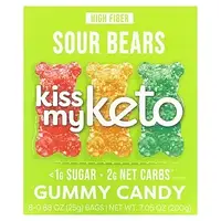 Kiss My Keto, Gummy Candy, кислі ведмедики, 8 пакетиків, 25 г (0,88 унції) Дніпро