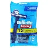 Gillette, Sensor2, одноразові бритви, фіксовані, 12 одноразових бритв