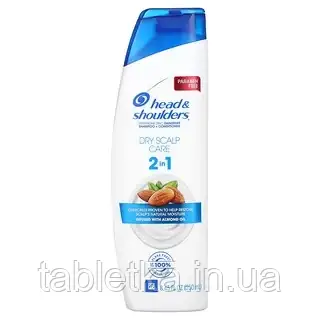 Head&Shoulders, Шампунь і кондиціонер 2 в 1, догляд за сухою шкірою голови, з мигдальною олією, 250 мл (8,45