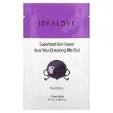 Idealove, Superfood Skin Savior, Acai You Checking Me Out, 1 тканинна маска, 20 мл (0,68 рідк. Унції)