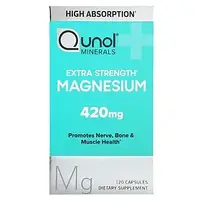Qunol, Magnesium, Extra Strength, 210 mg, 120 Capsules Днепр
