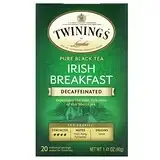 Twinings, Чистый черный чай, ирландский завтрак, без кофеина, 20 чайных пакетиков, 40 г (1,41 унции) Днепр
