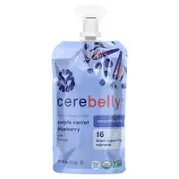 Cerebelly, Органическое детское пюре, смузи, фиолетовая морковь и черника с бананом, 113 г (4 унции) в Украине