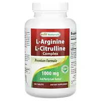 Best Naturals, L-аргінін, комплекс L-цитруліну, 1000 мг, 250 таблеток Дніпр