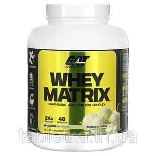 GAT, Whey Matrix, комплекс із чотирьох сумішей сироваткового протеїну, ванільне морозиво, 2,06 кг (4,5 фунта) Дніпро