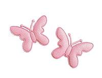 Аппликация бабочка, экокожа с блестками, размер Аппликация бабочка, экокожа, размер 5*6,5 см, цвет-розовый, шт