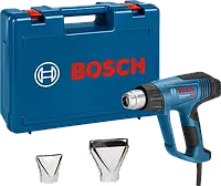 Фен технический строительный Bosch Professional 20-63 с плоской и стеклозащитной насадкой. Термовоздуходув БОШ