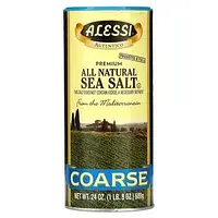 Alessi, Натуральна морська сіль преміальної якості, грубого помелу, 680 г (24 унції) Дніпро