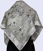 Женский платок из дубайского шелка с велюром, 90 на 90 см, модель 9