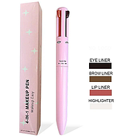 Карандаш для макияжа 4 в 1 глаз, губ, бровей, хайлайтер.