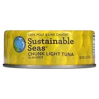 Sustainable Seas, Кусочки светлого тунца в воде, 142 г (5 унций) Днепр