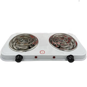 Спіральна настільна електроплитка на 2 конфорки Hot Plate G-2000W Біла Двокомфоркова електрична плита