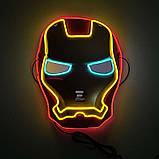 Маска Залізної людини з пілсвіткою. Карнавальна маска Led маска Iron Man, фото 2