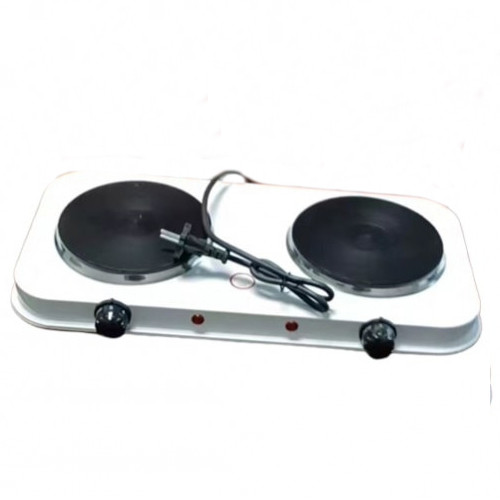 Електрична дискова плита на 2 конфорки Hot Plate B-1000W Біла Настільна плитка, фото 1