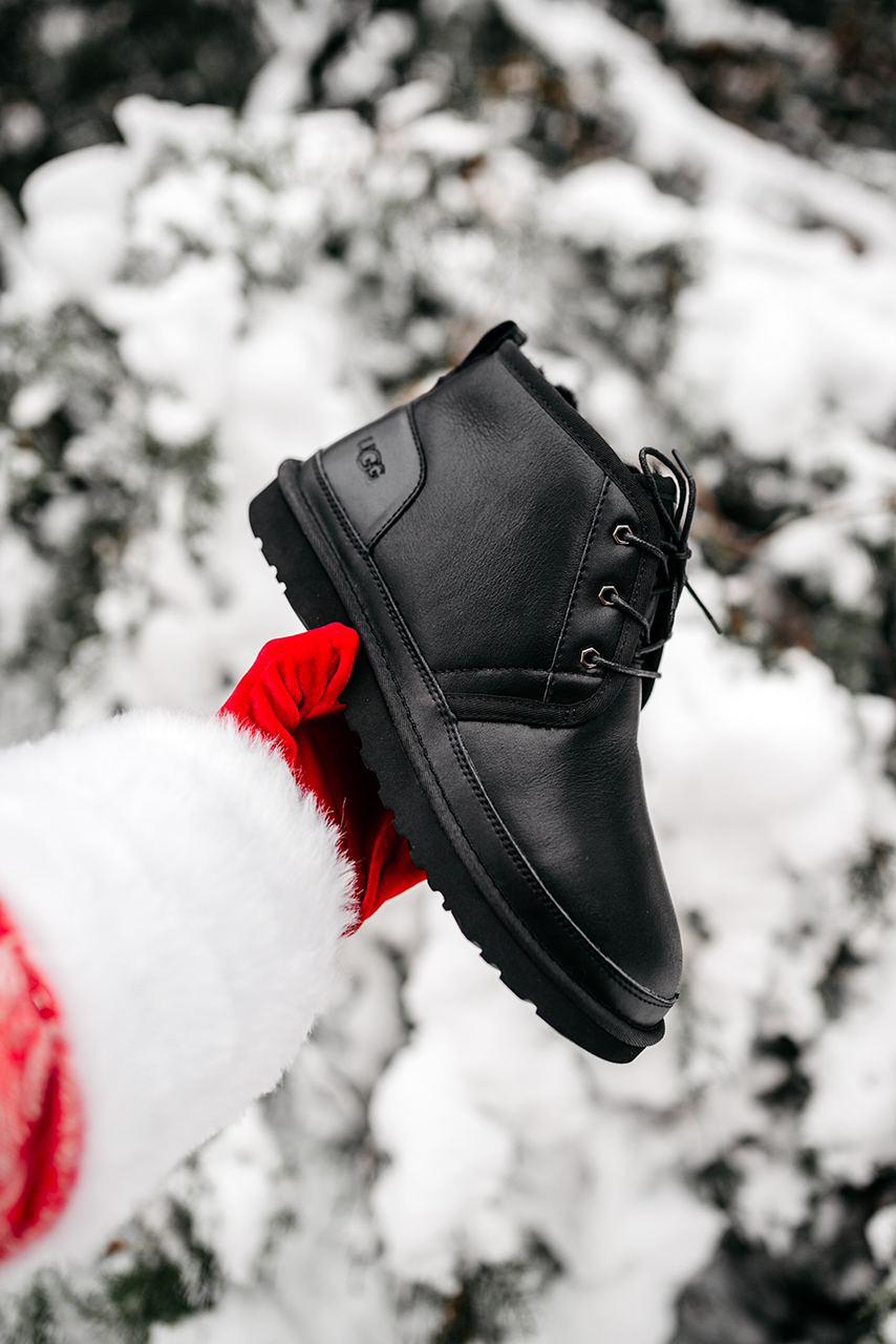 Чоловічі черевики чорні зимові UGG Neumel "Leather Black" (04048)
