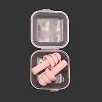 Беруши силиконовые многоразовые с контейнером для сна плавания полетов от шума и воды Розовый (265)
