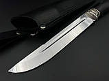 Ніж ручної роботи «Пластун #1» зі шкіряними піхвами нескладний N690/61 HRC, фото 3