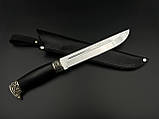 Ніж ручної роботи «Пластун #1» зі шкіряними піхвами нескладний N690/61 HRC, фото 5