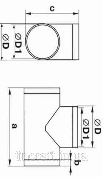 Тройник из оцинкованной стали