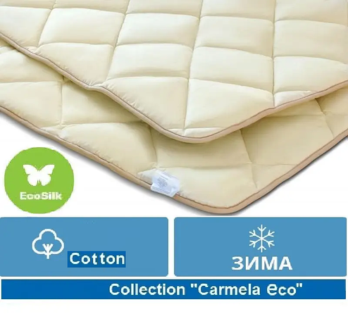 Ковдра Зимова двоспальна євро 200x220 EcoSilk чохол 100% Бавовна Carmela 014, фото 2