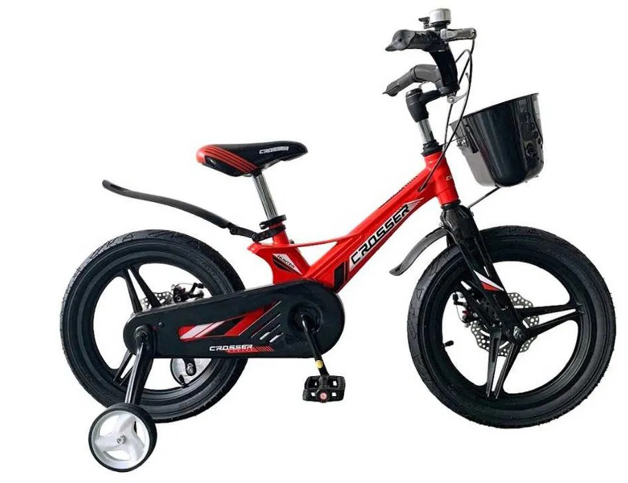 Двухколесный детский магниевый велосипед от 3 до 5 лет Crosser Hunter Premium 14" красный - фото 1 - id-p1979205598