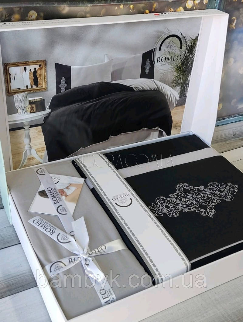 Постільна Білизна Євро Розмір З Вишивкою Бавовняна Romeo Home Туреччина