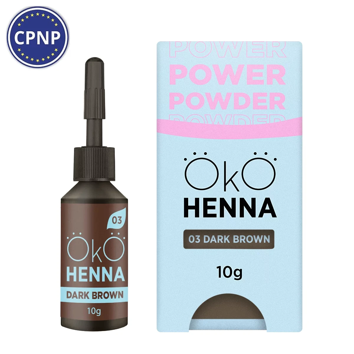 OKO Хна для брів Power Powder, 03 Dark Brown, 10 г