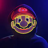 Неонова маска Супер Маріо маска Led, фото 2