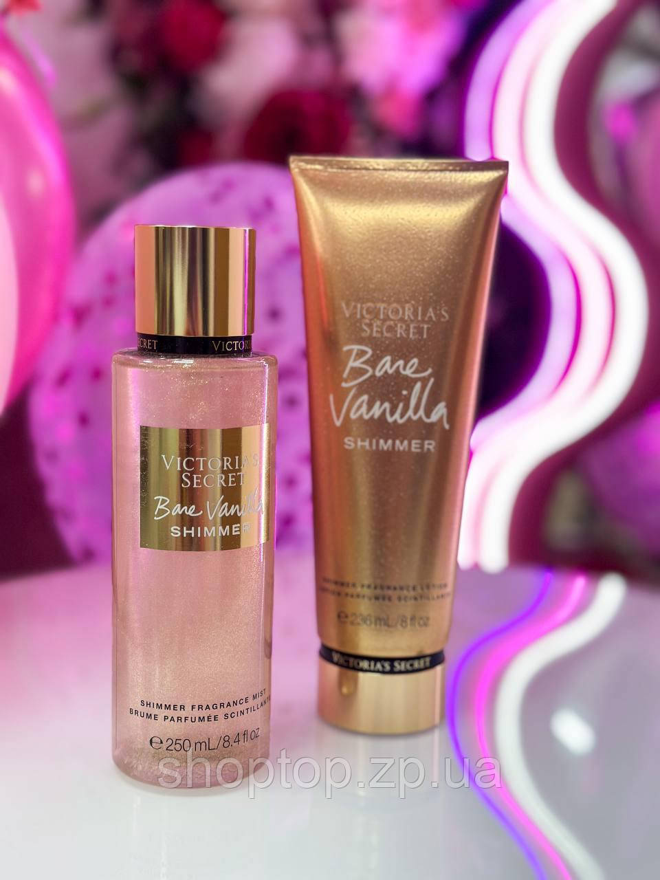 Подарунковий набір Victoria's Secret Bare Vanilla Shimmer Лосьйон 236 мл + Міст 250 мл