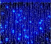 Электрическая светодиодная новогодняя гирлянда синяя 2х2 м Водопад штора занавес звездопад LED RD-082 240 Led
