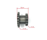 Шестерня Z-15/20 редуктора с дифференциалом 3+1