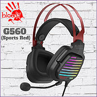 Гарнитура Bloody G560 (Sports Red) Hi Fi 7.1 виртуальный звук RGB подсветки интерфейс USB