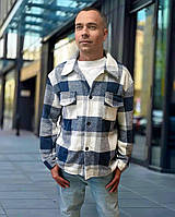 Мужская теплая рубашка в клетку размер M, L, XL | Байковые мужские рубашки