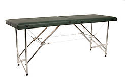 Кушетка косметологічна автомат, стіл масажний (стандарт) KUSHETKA, темно-зелена 70 см