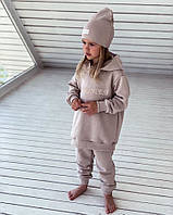 Детский теплый костюм на девочку на мальчика тринитка на флисе
