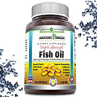 Рыбий жир Amazing Nutrition Triple Strength Fish Oil 1800 mg of Omega-3 на порцию, 120 гелевых капсул