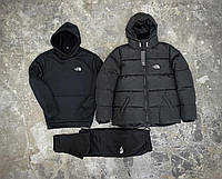 Мужской комплект Куртка зимняя + Спортивный костюм теплый на флисе осень зима TNF