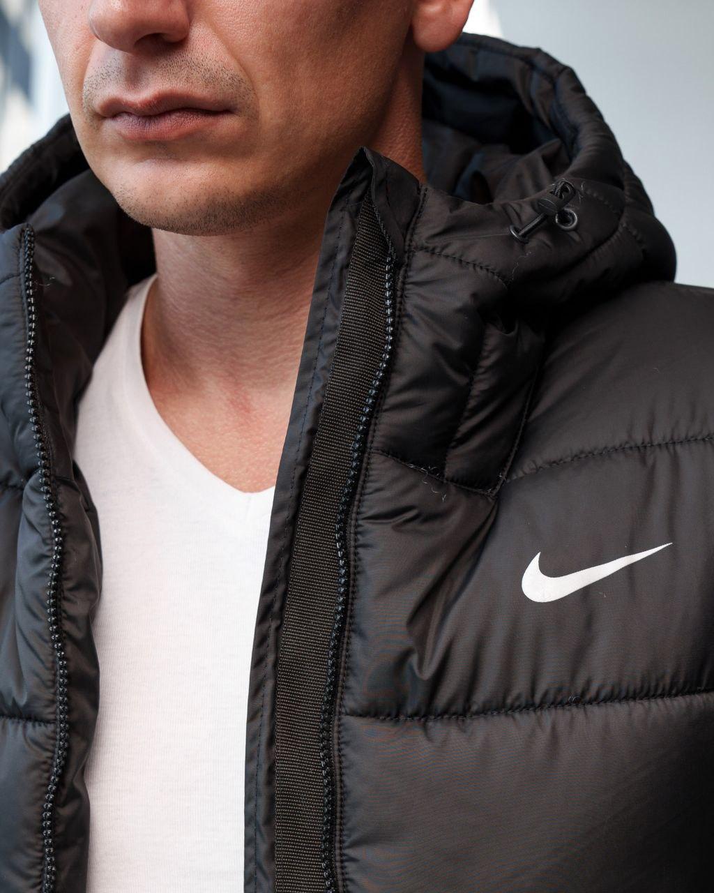 Мужская куртка Nike удлиненная Парка Найк зимняя осеняя теплая черная ...